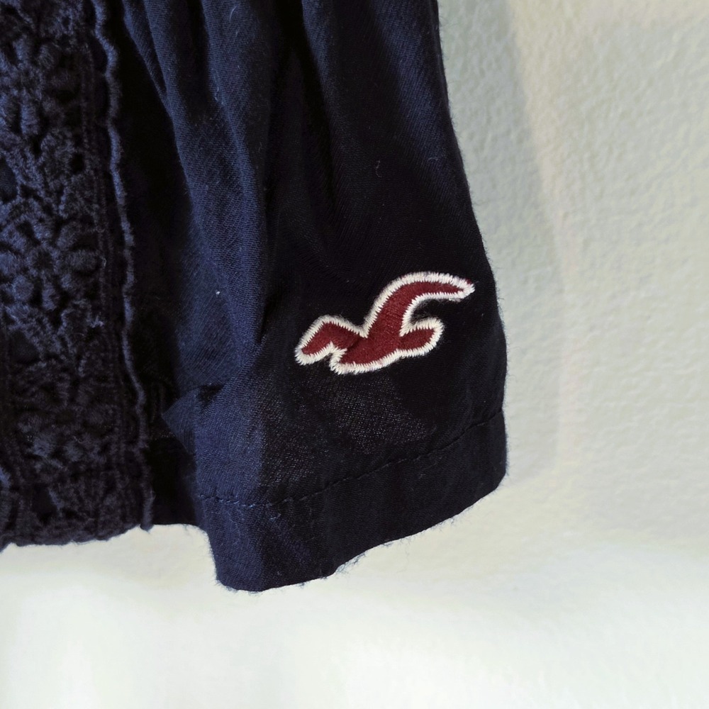 Vtg Y2K Hollister Crochet Lace Adjustable Straps Top Drawstring Waist Size L - Picture 3 of 7